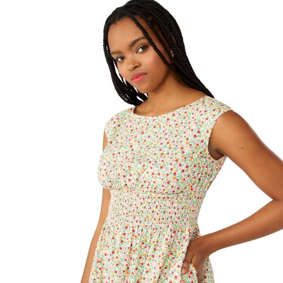 Kate Spade Ditsy Blossom Blaire Dress, Cream L Floral Coquette Cotton Stretch - Picture 2 of 13